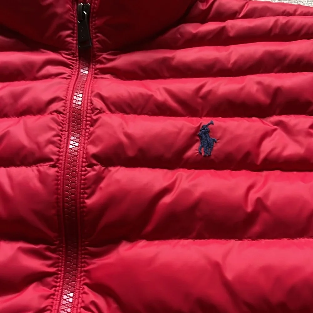 Polo Ralph Lauren Packable Quilted Water Repellent Red PufferJacket-Size 10/12 - Picture 5 of 11